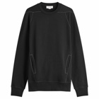Alexander McQueen Men's Contrast Stitch Crew Sweatshirt in Black