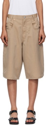 6397 Beige Baggy Shorts