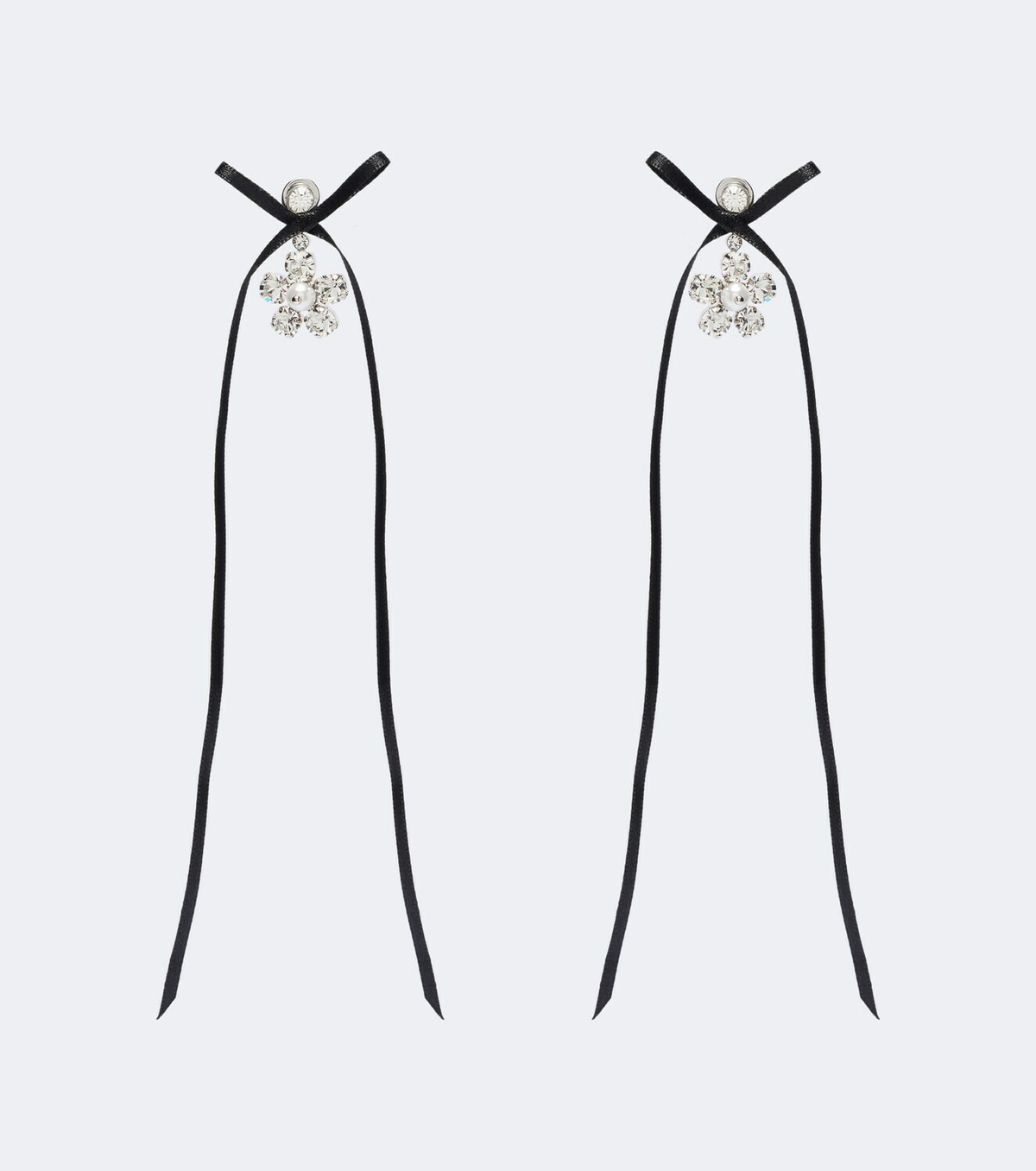 Simone Rocha Bow-detail crystal-embellished drop earrings