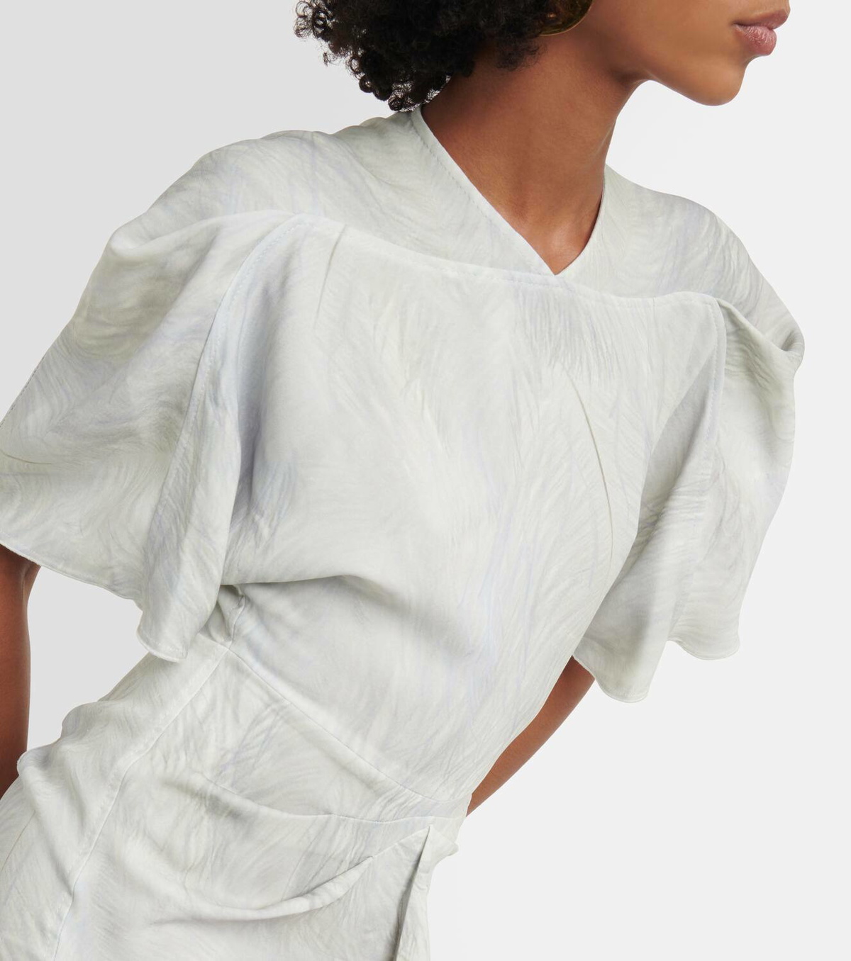 Victoria Beckham Draped printed cady midi dress Victoria Beckham