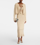 Rabanne Embellished crochet cotton cardigan