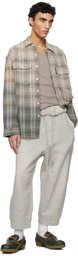 R13 Gray Deconstructed Cropped Sweatpants