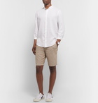 Club Monaco - Slim-Fit Linen and Cotton-Blend Twill Drawstring Shorts - Sand