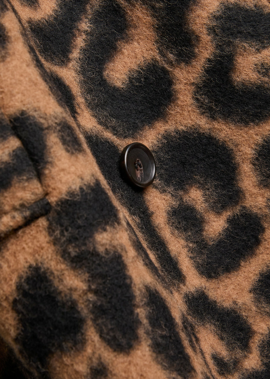 Simkhai Rumi Leopard-print Brushed Wool-blend Trench Coat