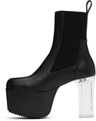 Rick Owens Black Leather Platform Boots