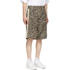 Palm Angels Brown Leopard Track Shorts