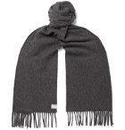 Anderson & Sheppard - Fringed Cashmere Scarf - Gray