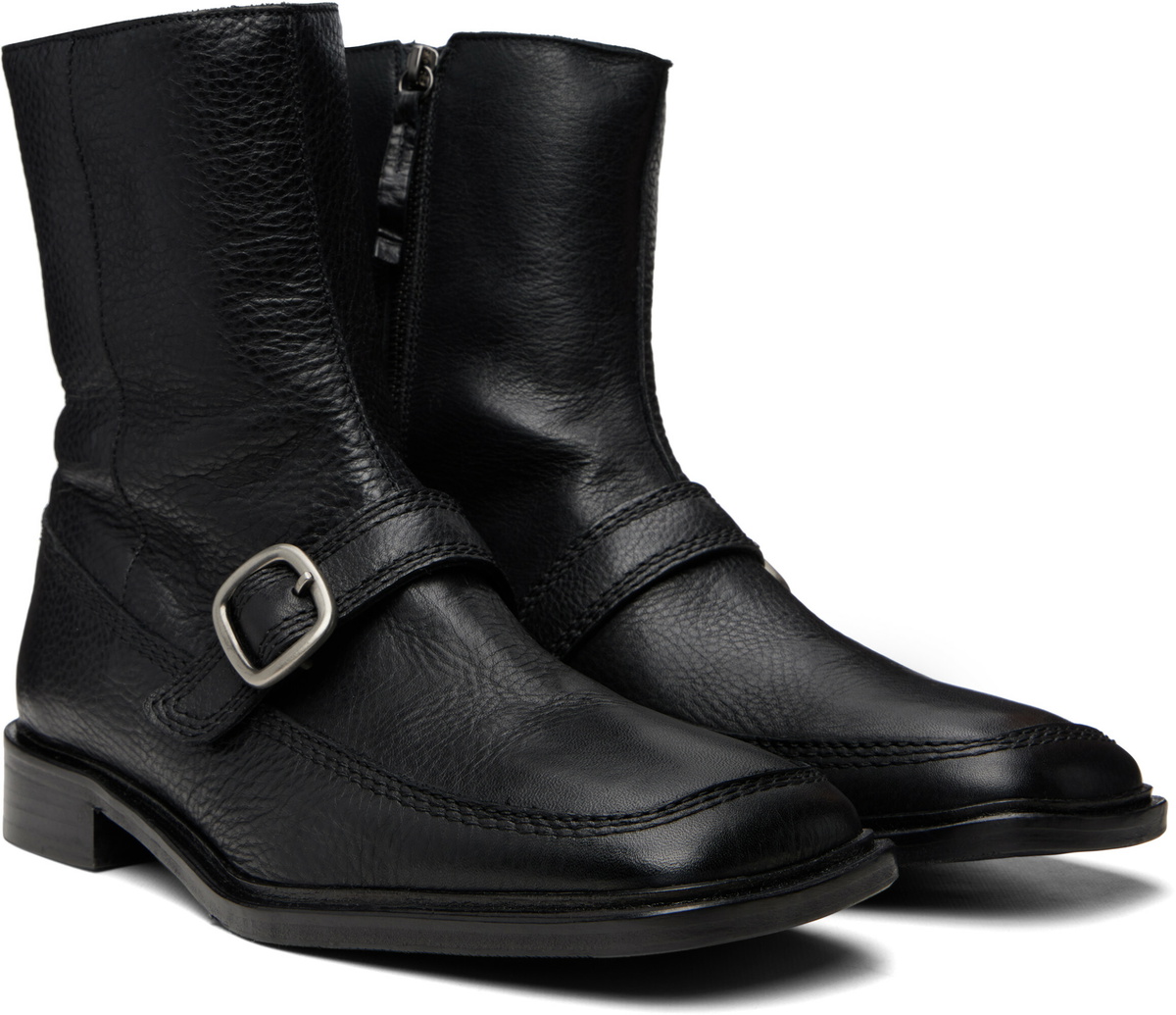 HEREU Black Bernat Buckle Boots