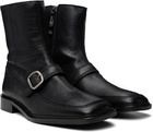 HEREU Black Bernat Buckle Boots