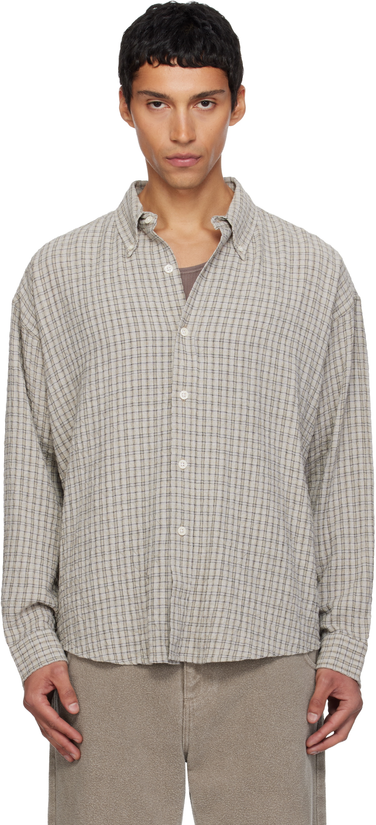 mfpen Gray Button Down Shirt