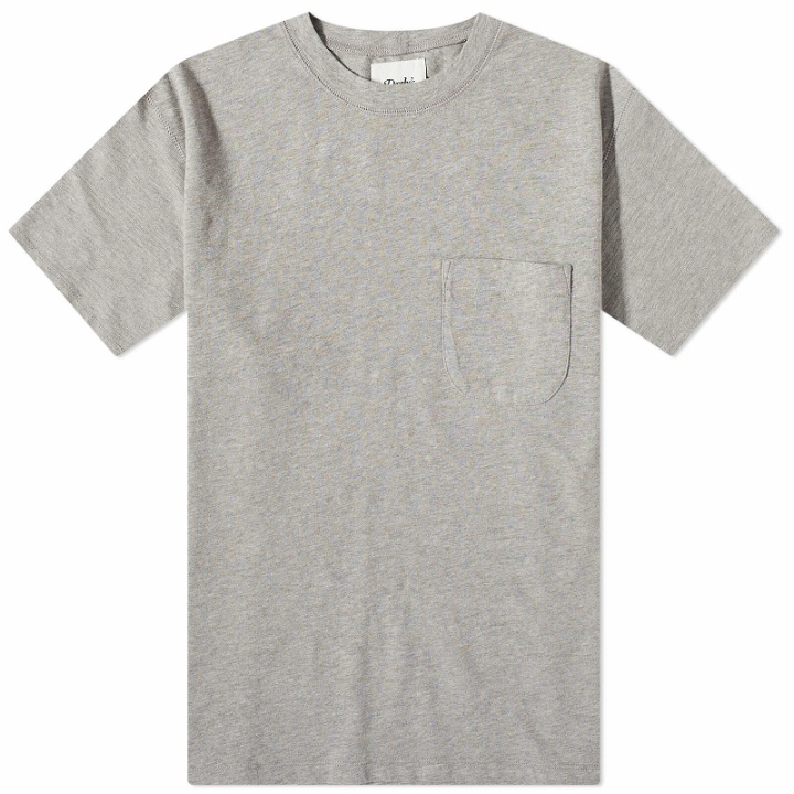 Photo: Drake's Men's Pocket Flame T-Shirt in Grey Melange