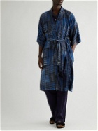 SUKU - Printed Bamboo-Jersey Robe - Blue