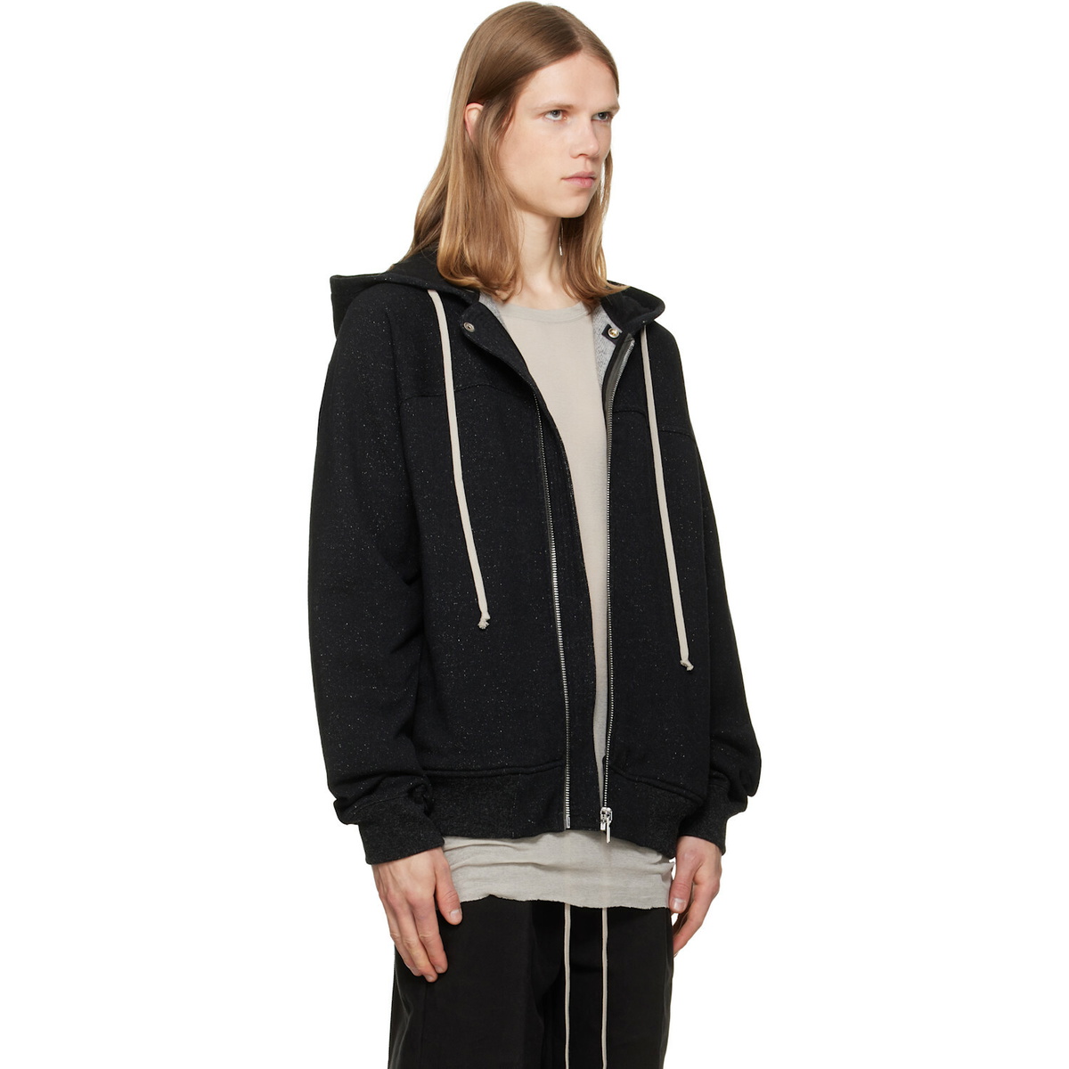 Rick Owens Black Tower Windbreaker Hoodie