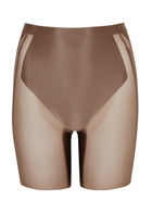 Spanx Shaping Satin Mid-thigh Shorts Beige