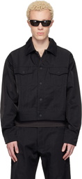 Fear of God ESSENTIALS Black Textured Nylon Trucker Jacket
