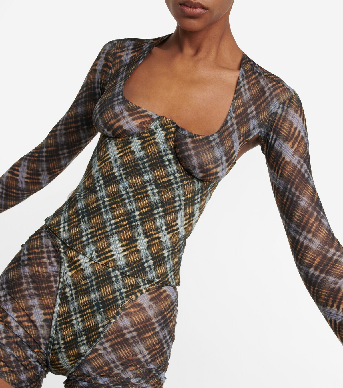 KNWLS - Scythe checked bustier top KNWLS
