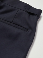 De Petrillo - Straight-Leg Pleated Virgin Wool-Blend Trousers - Blue