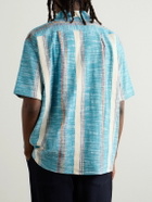 Monitaly - 50s Milano Camp-Collar Cotton-Jacquard Shirt - Blue