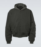 Balenciaga Cotton-blend hooded bomber jacket