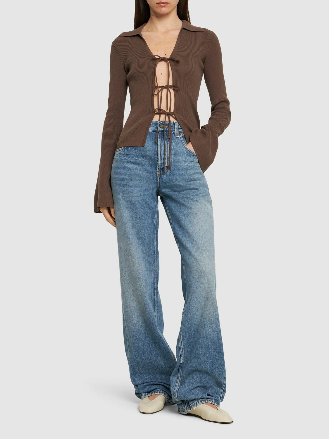 DESIGNERS REMIX Taliana Ribbed Cotton Blend Shirt