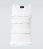 Simone Rocha Ruffled cotton jersey tank top