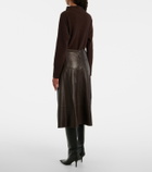 Yves Salomon Leather midi skirt