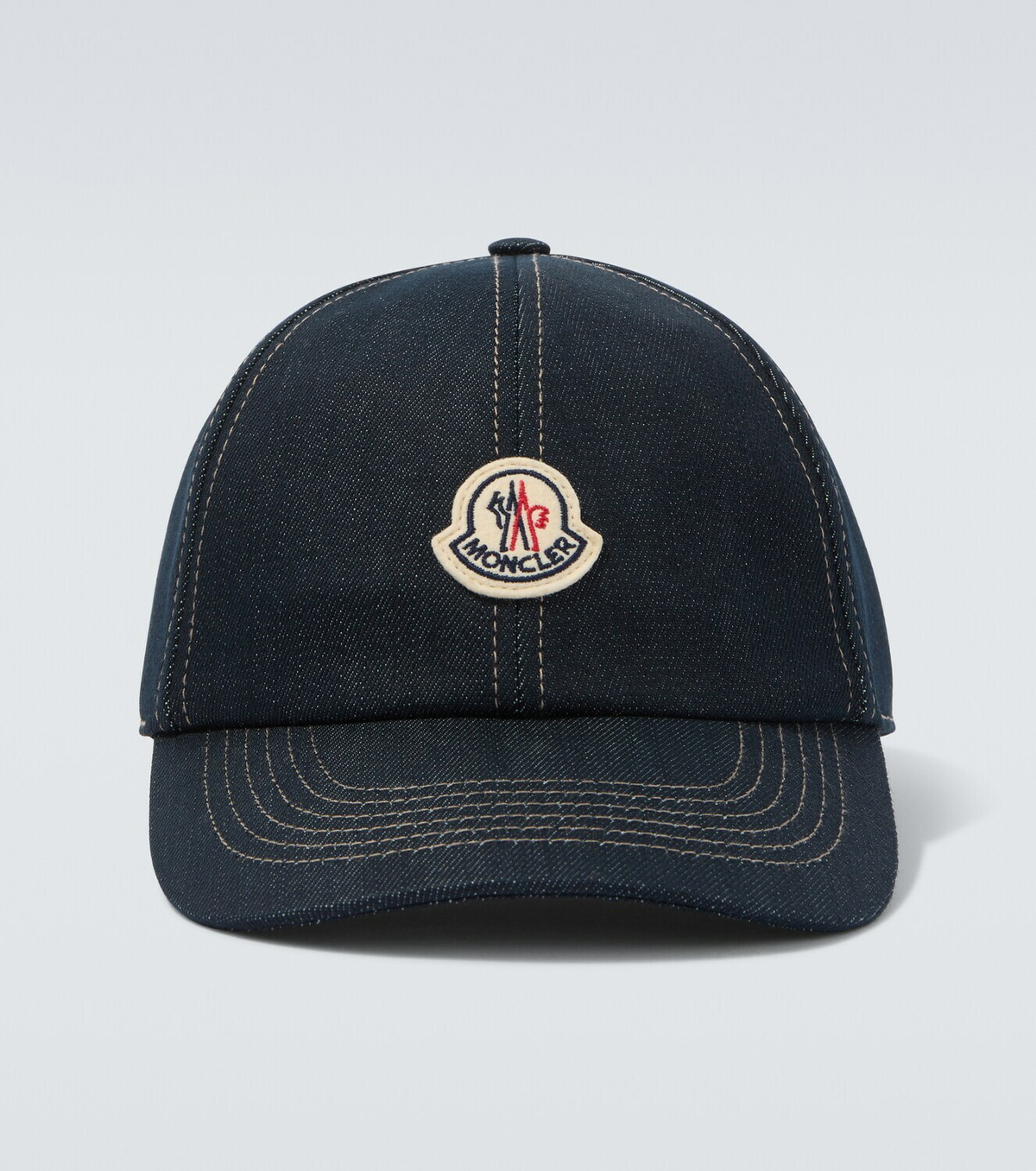 Moncler Logo denim baseball cap