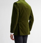 RICHARD JAMES - Slim-Fit Satin-Trimmed Cotton-Velvet Tuxedo Jacket - Green