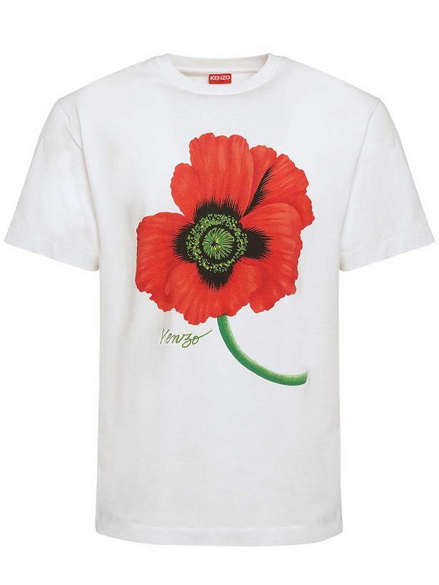Photo: KENZO PARIS Poppy Print Cotton Jersey T-shirt