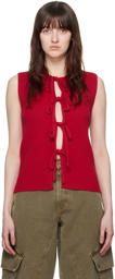 JW Anderson Red Self-Tie Tank Top