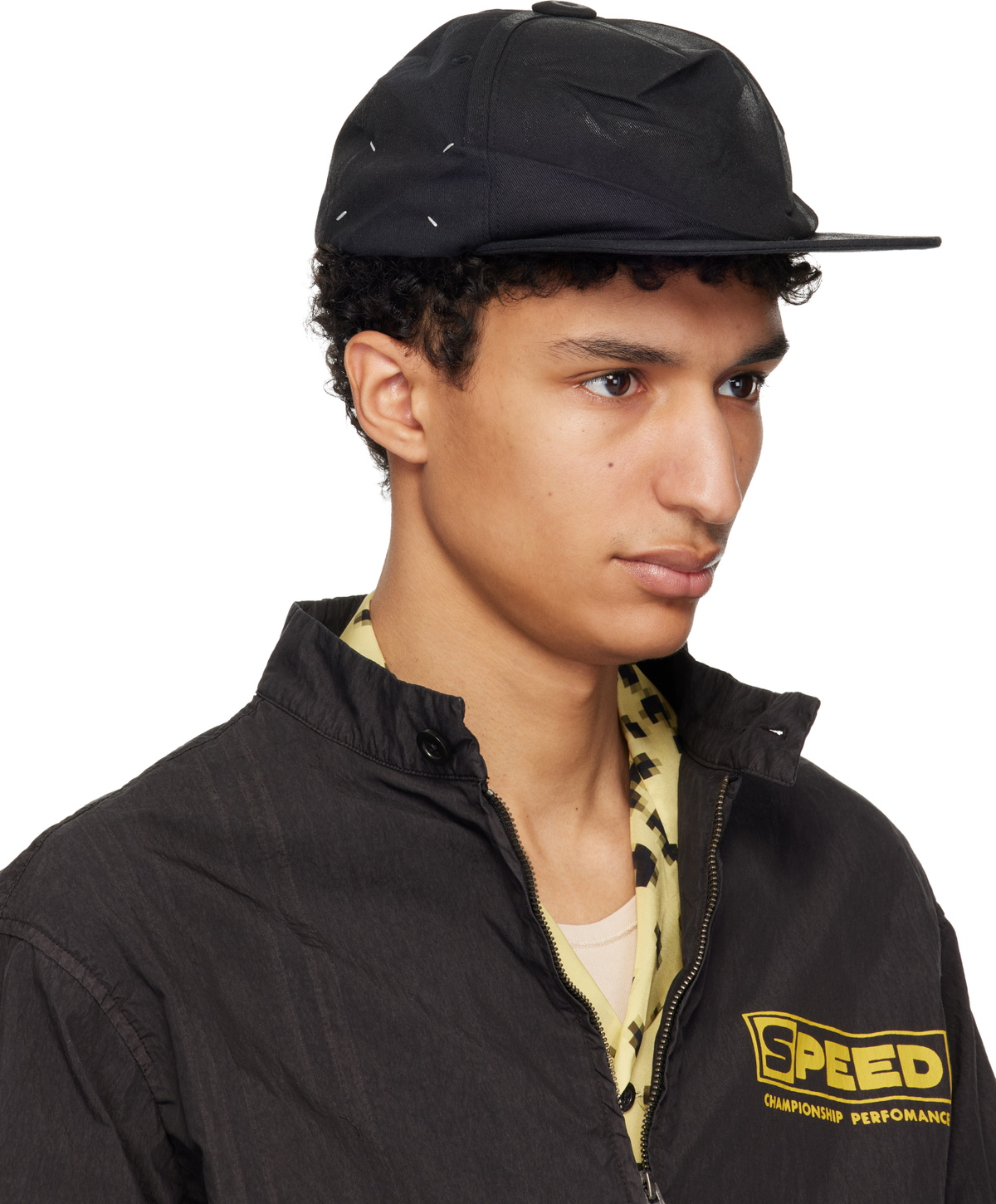 Maison Margiela Black Coated Cotton Cap