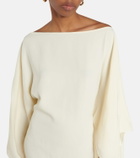 Taller Marmo Leggera cape-detail crêpe gown