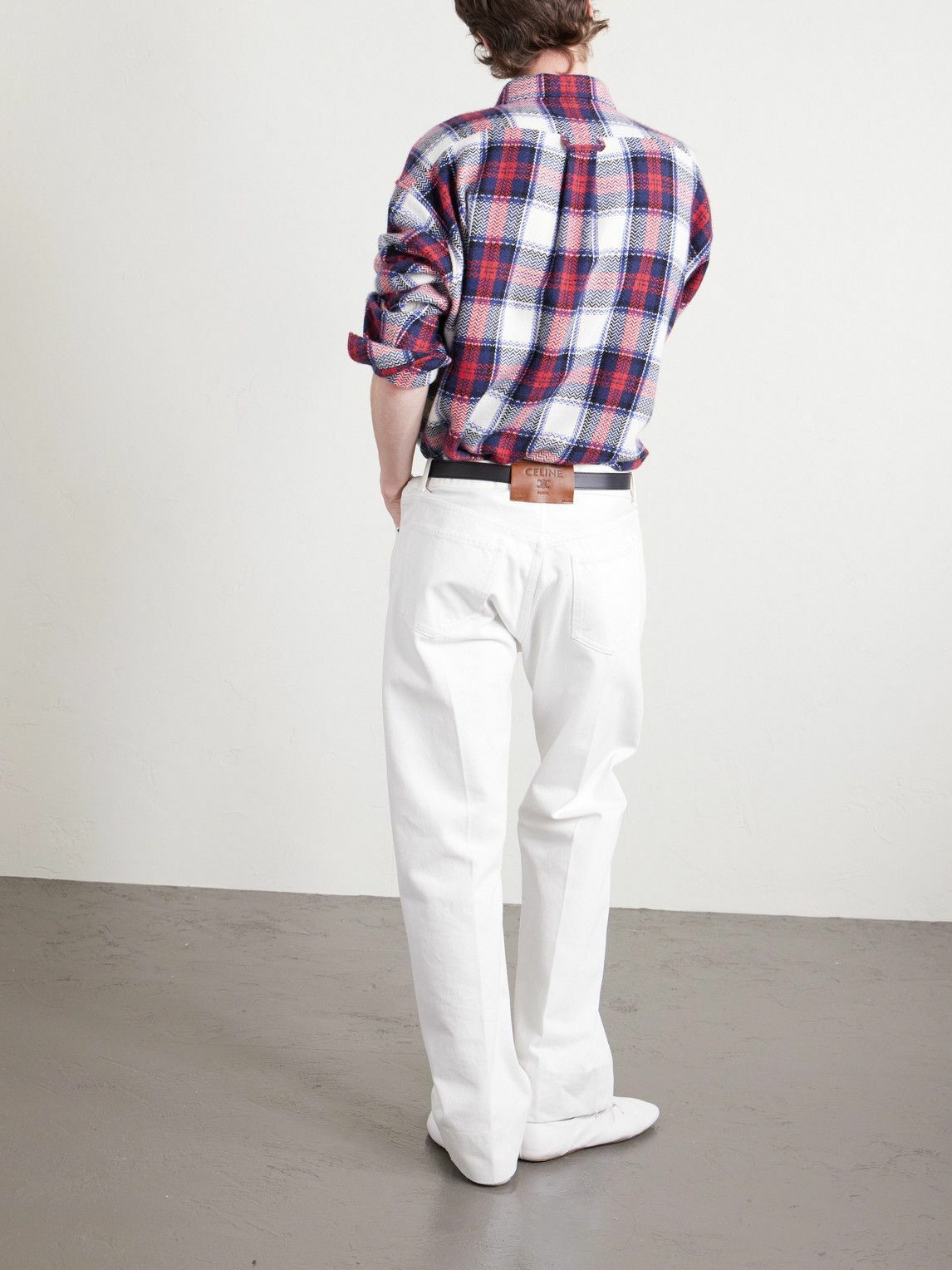 CELINE - Checked Cashmere Overshirt - Red