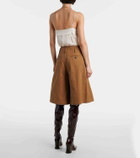 Chloé Pleated cotton canvas Bermuda shorts