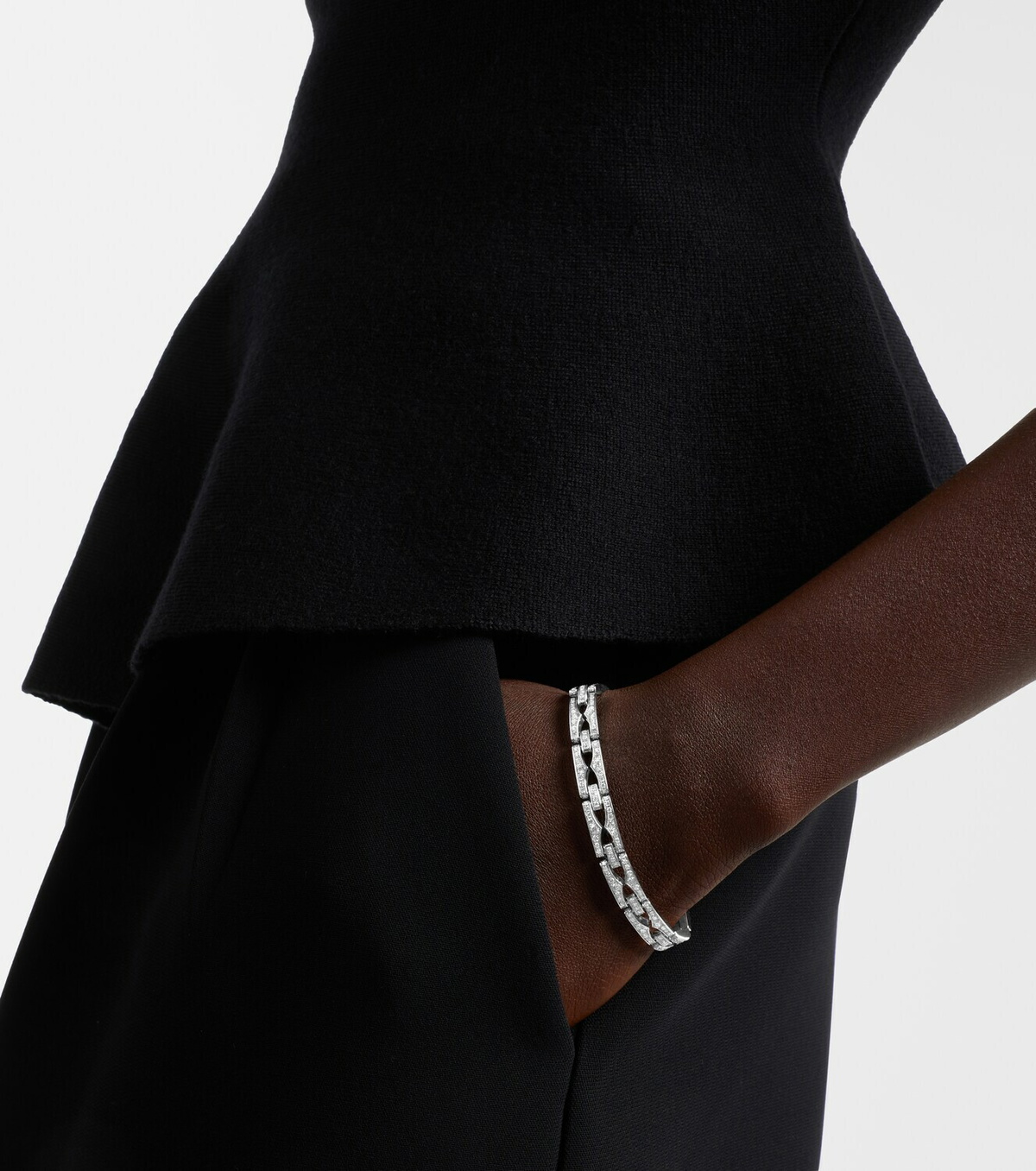 Bvlgari B.zero1 18kt white gold bracelet with diamonds
