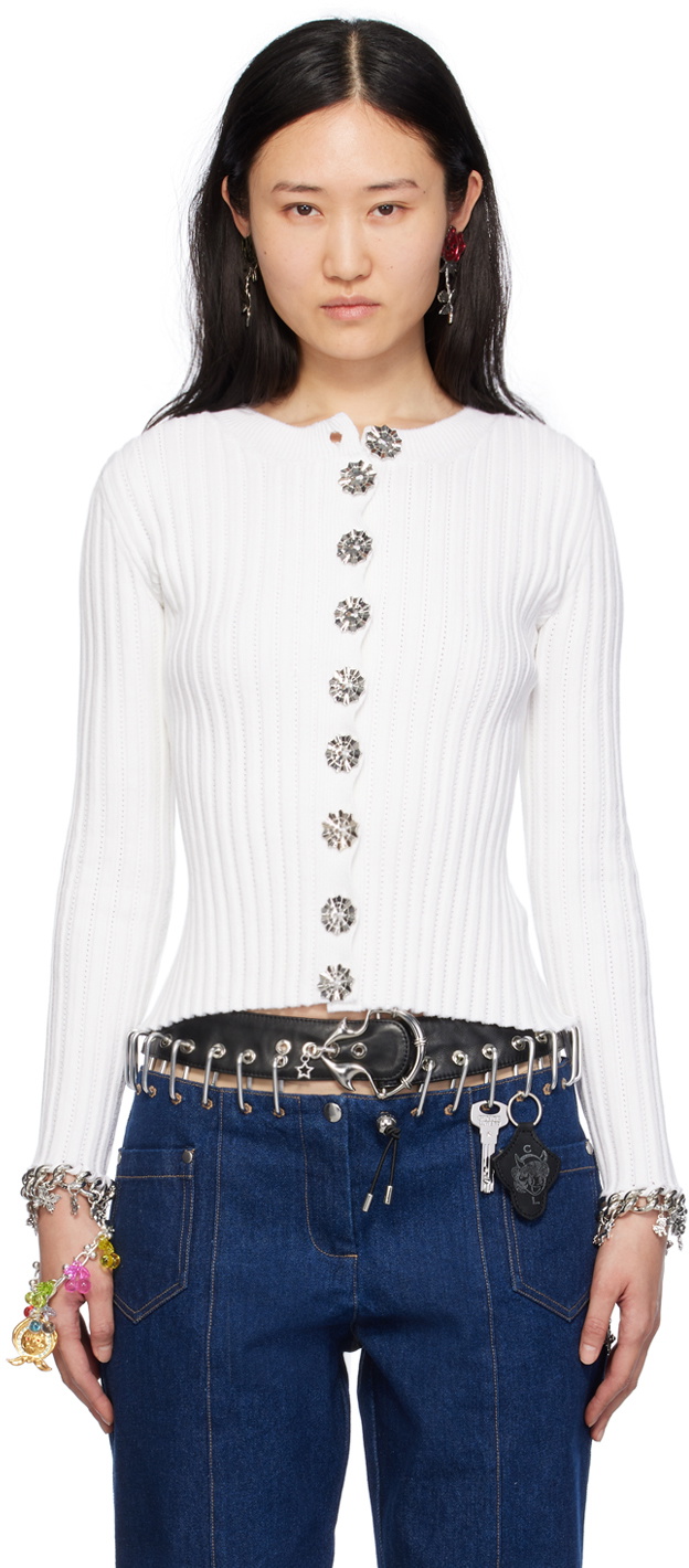 Chopova Lowena Blue Knot Eye Hooded Cardigan Chopova Lowena
