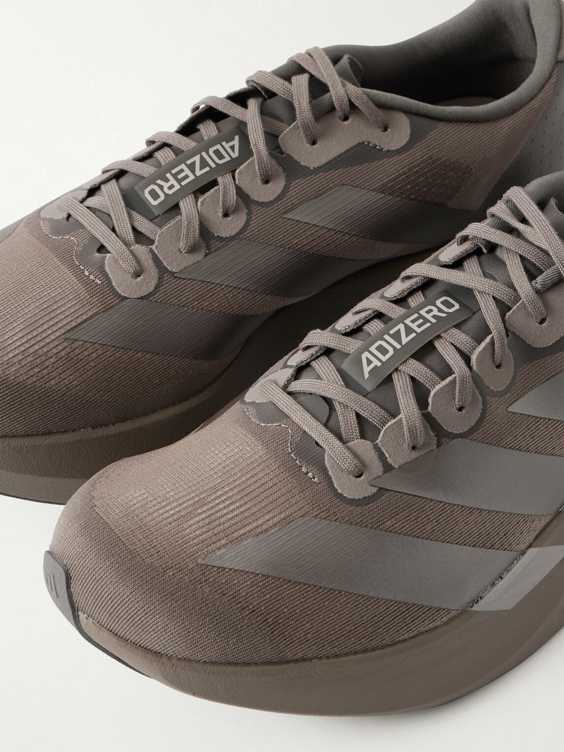 ADIDAS RUNNING - Adizero Evo SL Striped Mesh Running Sneakers - Gray