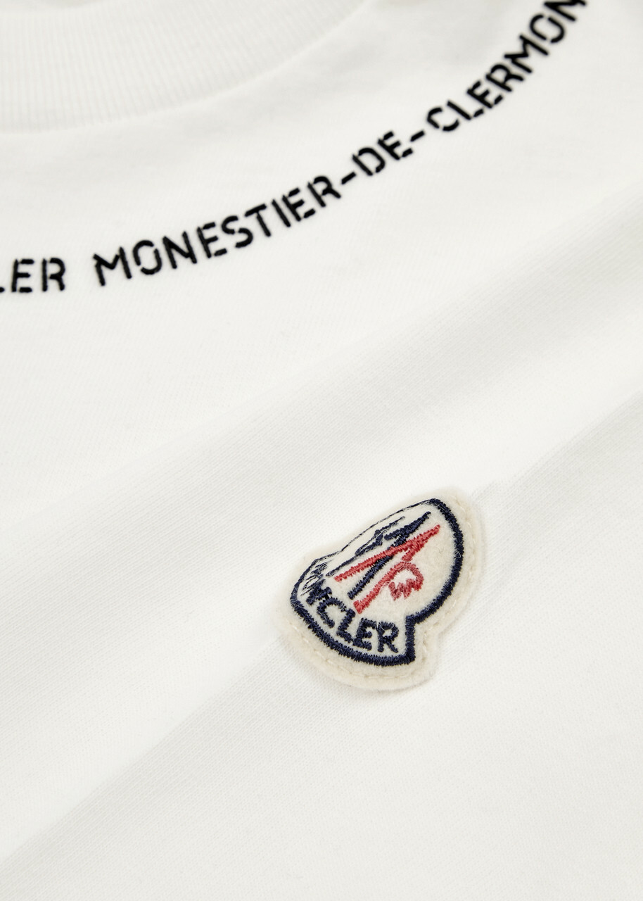 Moncler Logo Cotton T-shirt Cream