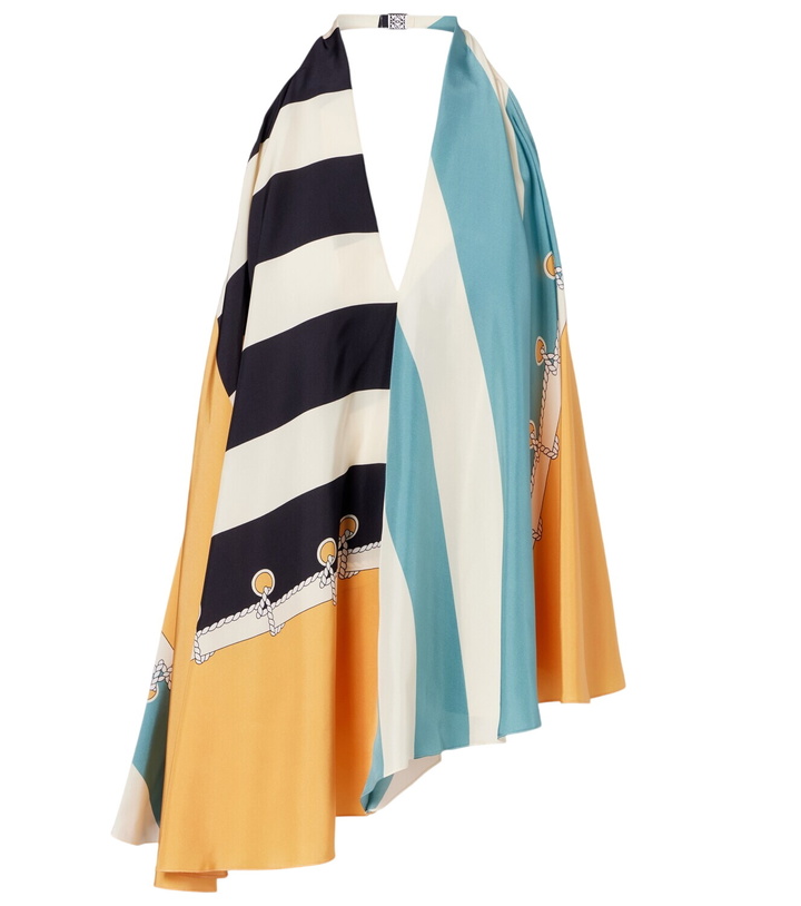 Photo: Loewe Printed asymmetric halterneck silk top