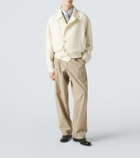 Giorgio Armani Pleated cotton-blend straight pants