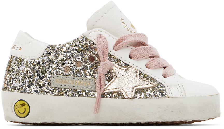 Bonpoint Baby Silver & White Golden Goose Edition Golstar Sneakers Bonpoint