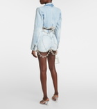Area - Crystal-embellished denim miniskirt