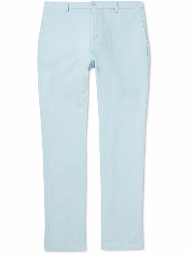 Photo: Orlebar Brown - Alexander Straight-Leg Linen and Cotton-Blend Trousers - Blue