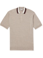 John Smedley - Lou Dalton Striped Merino Wool Polo Shirt - Neutrals
