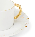 L'Objet - Haas Mojave Set of Two Gold-Plated Porcelain Tea Cups and Saucers - White