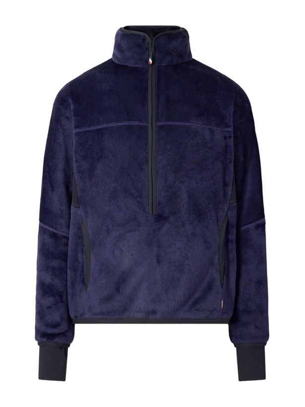 Photo: Moncler Grenoble - Panelled Polartec® Fleece Half-Zip Ski Mid-Layer - Blue
