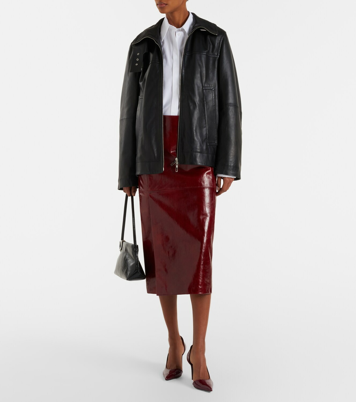 Sportmax Leather pencil skirt