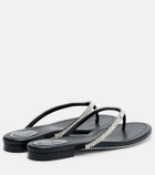 Rene Caovilla Embellished satin thong sandals
