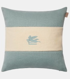 Etro Pegaso embroidered linen cushion