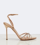 Aquazzura Tell Me Crystal satin sandals